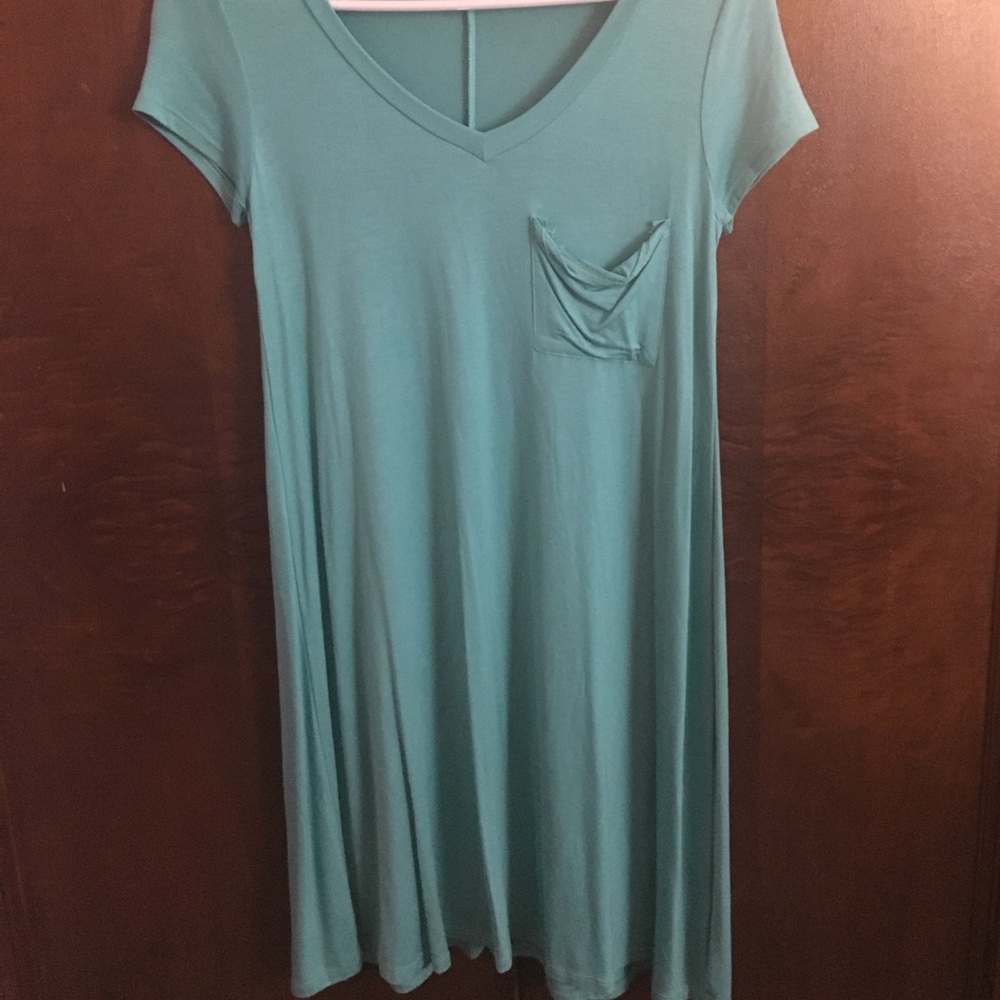 Teal t-shirt dress